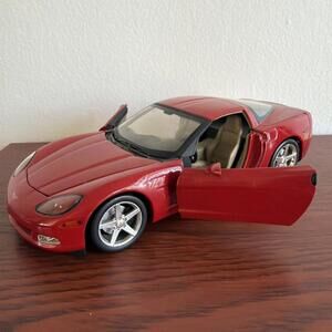 MATTEL HOT WHEELS 1/18 Scale C6 Corvette Red AUTHENTIC Rare Car Collector